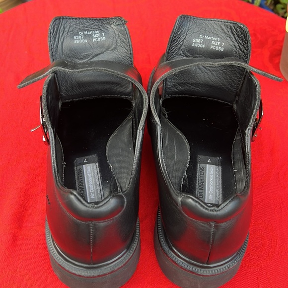 🏴 Dr. Martens MIE Mono Black Monk Strap Vintage Loafers UK 7 - Picture 11 of 17
